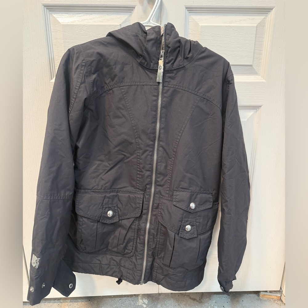Burton Black Windbreaker Jacket Lightweight Hooded